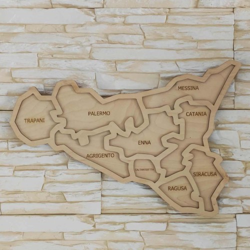 mapa Sycylii na zdjęcia handmade dekoracja ścienna