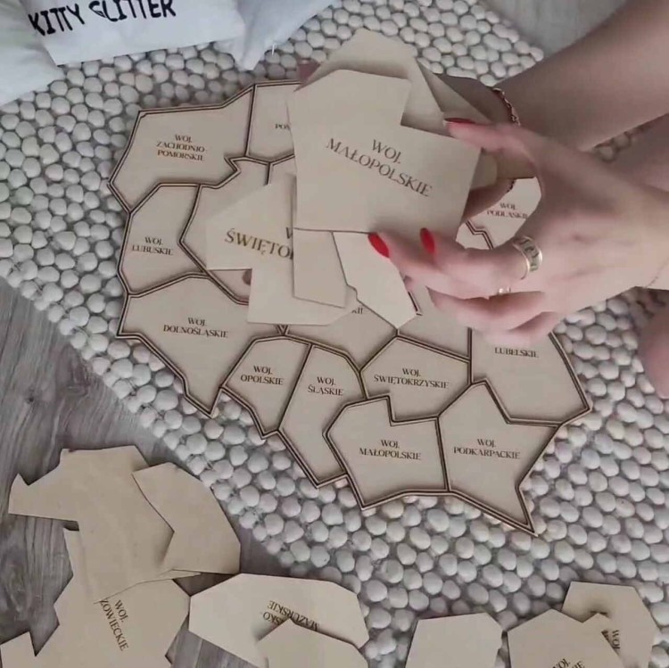 magnetyczna mapa Polski ze zdjęciami